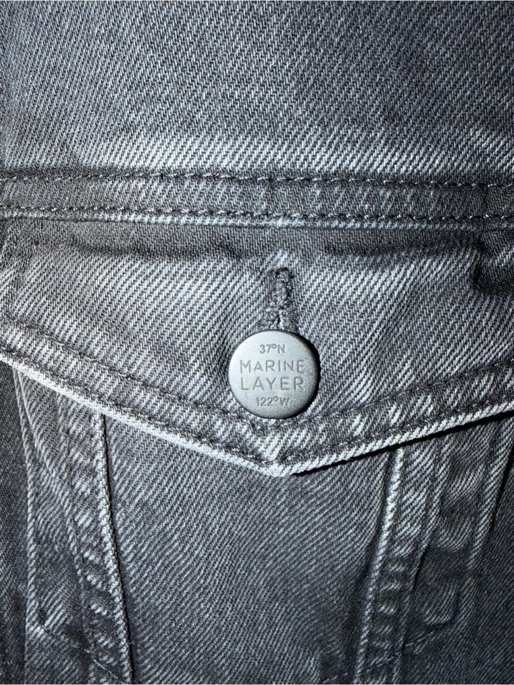 Marine Layer Washed Black Denim Jean Jacket Cotton truckers jacket - Picture 5 of 16